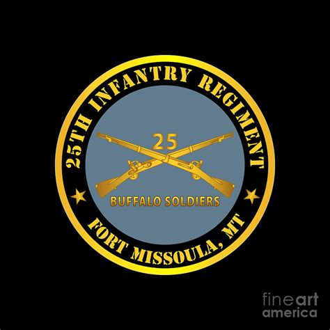 Army 25th Infantry Regiment Fort Missoula Mt Buffalo Soldiers W