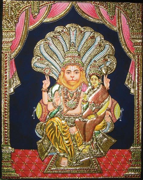 Narasimha Hindu Deities Traditional Paintings Krishna Art