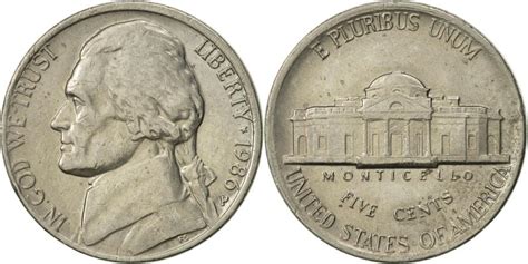 United States Jefferson Nickel 5 Cents 1986 Us Mint Philadelphia
