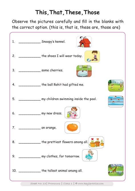 English Worksheet For Grade 1