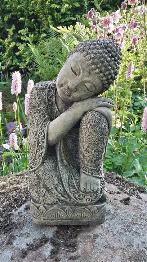 Stone Garden Zen Sleeping Lotus Buddha Buddah Statue Ornament Ebay