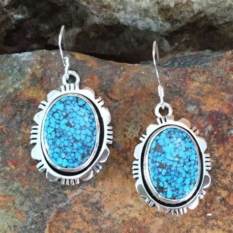 Kingman Turquoise Sterling Silver Earrings By Pa Smith Arrow Jewelry