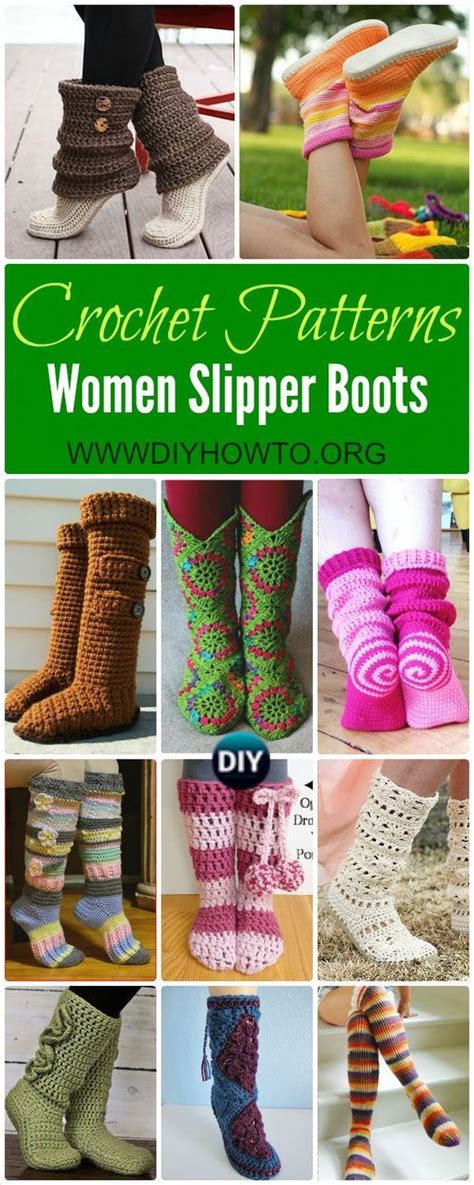 20 High Knee Crochet Slipper Boots Patterns To Keep Your Feet Cozy Crochet Slipper Boots