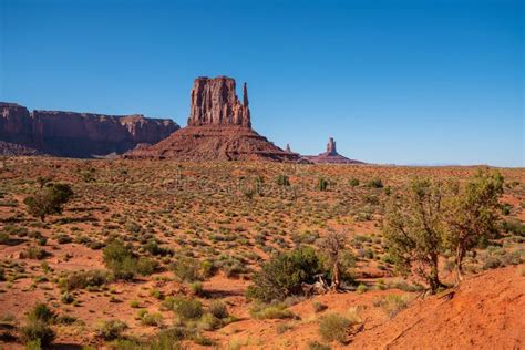 Monument Valley On The Border Between Arizona And Utah In Usa Stock