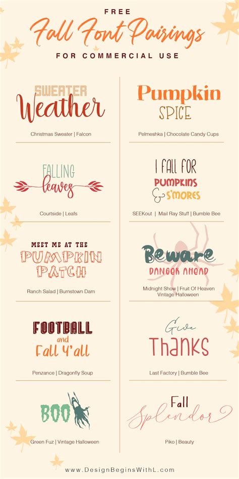 Free Fall Font Pairings For Commercial Use