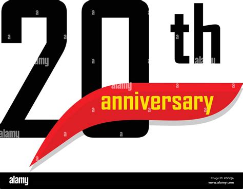 20th Anniversary Abstract Vector Logo Twenty Happy Birthday Day Stock