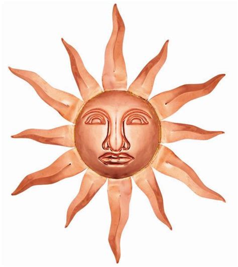 Maybe you would like to learn more about one of these? 24" Handmade Polished Copper Sun Face Outdoor Patio Wall ...