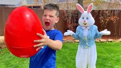 Easter Bunny Visits Caleb Surprise Eggs Scavenger Hunt Backyard