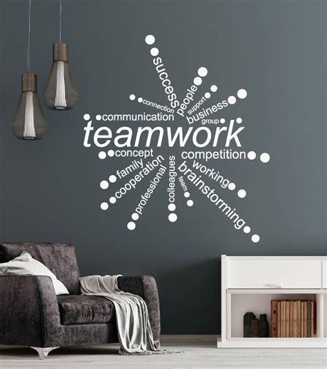 Vinyl Wall Decal Teamwork Words Office Decor Business Stickers Unique