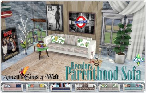 Parenthood Sofa Recolors At Annetts Sims 4 Welt Sims 4 Updates