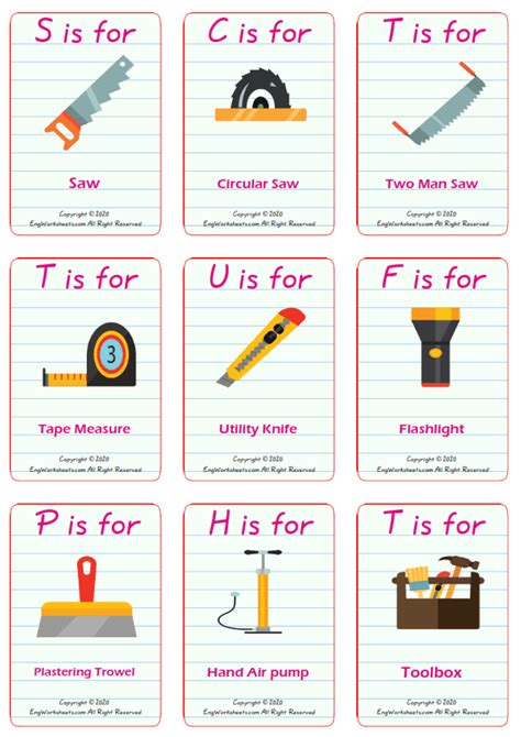 Construction Tools Printable English Esl Vocabulary Worksheets
