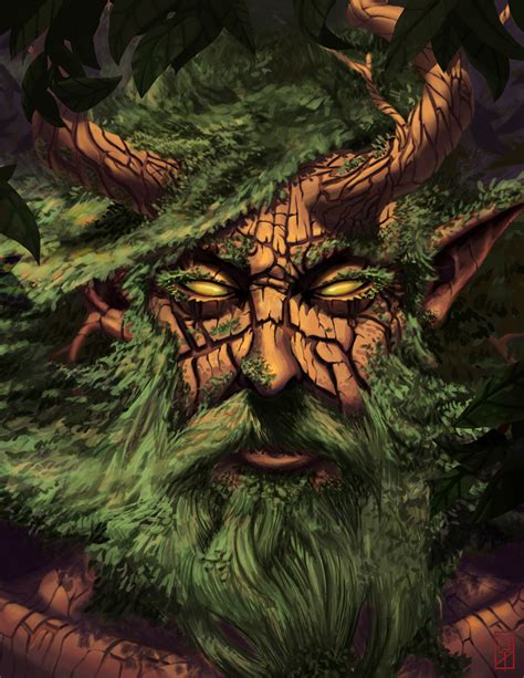 Artstation Elder Tree Druid Ricardo Lima Jr Green Man Druid