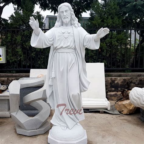 Our Lord Jesus Sacred Heart Marble Religious Garden Statues For Sale