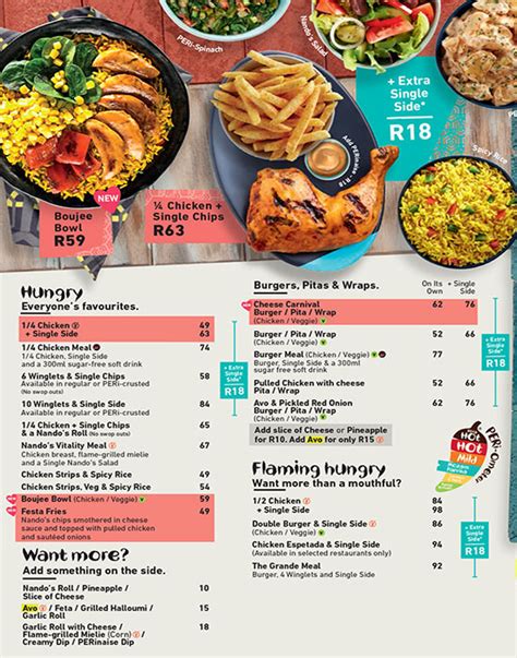There is a great option to build ar apps in a faster and cheaper way. Nando's Menu, Menu for Nando's, Kempton Park, East Rand ...