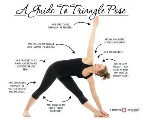 Guide For Triangle Pose Yoga Pilates Yoga Poses Stretching Exercises