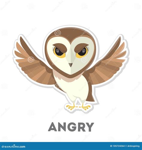 Isolated Angry Owl Stock Vector Illustration Of Night 105724264