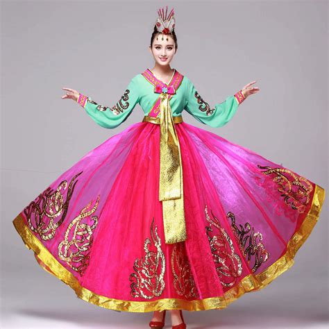 Fortunately This Big Long Dance Costume Hanbok Korean Womens National