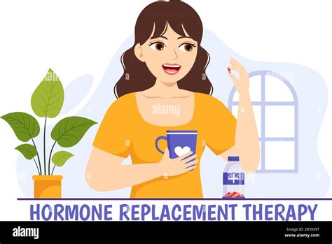 Hrt Or Hormone Replacement Therapy Acronym Vector Illustration With