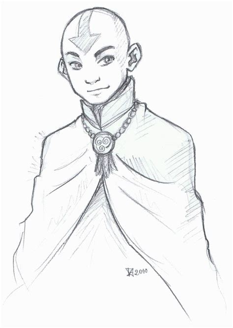 Aang Drawing Pencil Sketch Colorful Realistic Art Images Drawing
