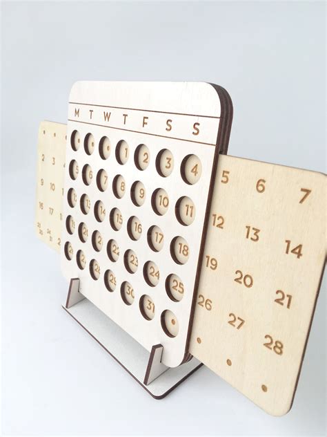 Wooden Perpetual Calendar Handmade Calendar Personalized Etsy