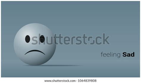 Emotional Background Sad Blue Face Emoji Stock Vector Royalty Free