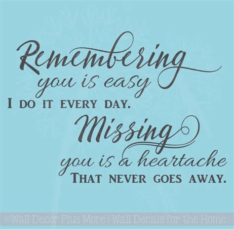 Missing You Is A Heartache Vinyl Lettering Quote Wall Decor Art Memorial Decals