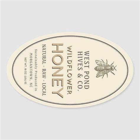 Vintage Bee 16 And 32 Oz Queenline Jar Honey Label Zazzle Vintage