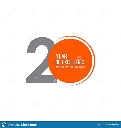 20 Year Of Excellence Anniversary Celebration Vector Template Design