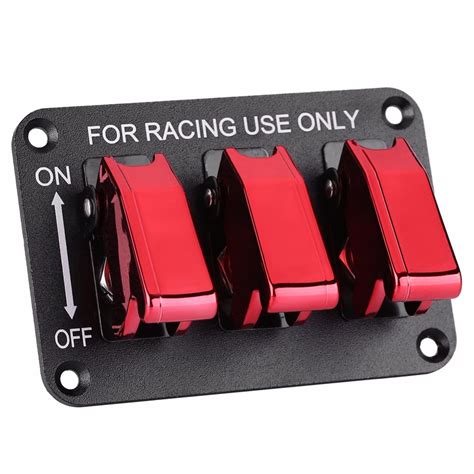 2017 New Switch Panel 1 Set 12v 3 Group Toggle Switch Panel For Racing
