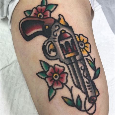 Traditional Gun Tattoo