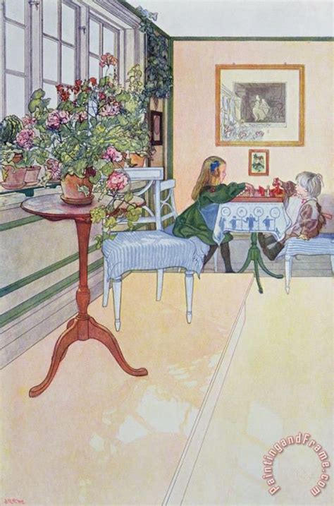 Carl Larsson A Game Of Chess Painting A Game Of Chess Print For Sale