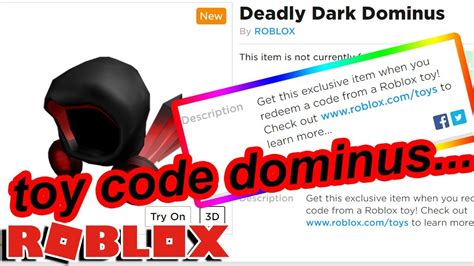 This dominus came out last year as a toy code and i'm trying . ROBLOX MADE A NEW DOMINUS BUT ITS ONLY FROM TOY CODES ...