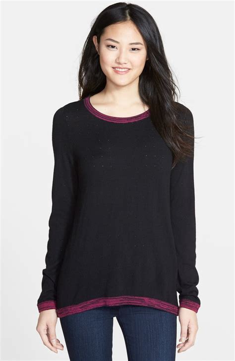 Halogen Marl Trim Pointelle Sweater Nordstrom