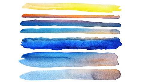 Set Of Watercolor Brush Strokes Isolated On White 1 Big  File By