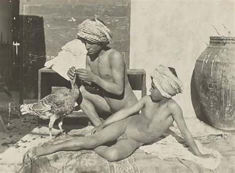 Two Nude Youths With Turkey Free Public Domain Image Look And Learn