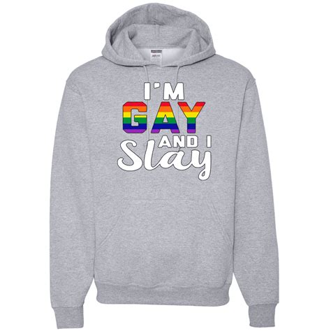 Wild Bobby Im Gay And I Slay Gay Lesbian Rainbow Lgbt Pride Graphic Hoodie Sweatshirt