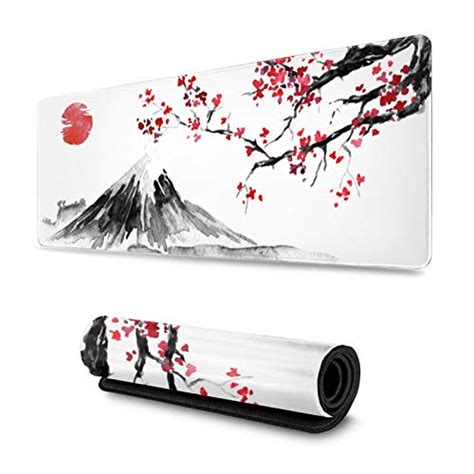 Japan Painting Mountain Sun Gaming Mouse Pad Xl Extended Large Mouse