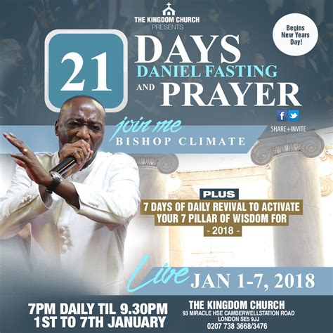 V2e Bc 21 Days Daniel Fasting And Prayer 2018 D261217 Bishop Climate Ministries