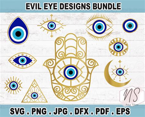 Evil Eye Svg Bundle Png Dxf Humsa Svg Cut Files Turkish Eye Etsy México