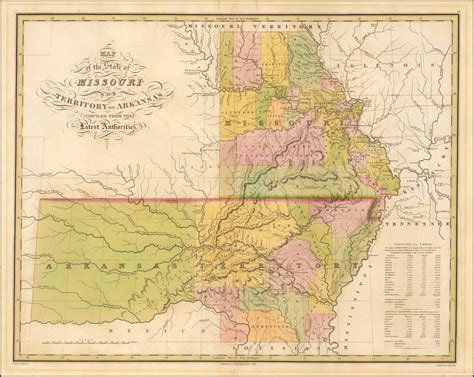 Map Of The State Of Missouri And Territory Of Arkansas
