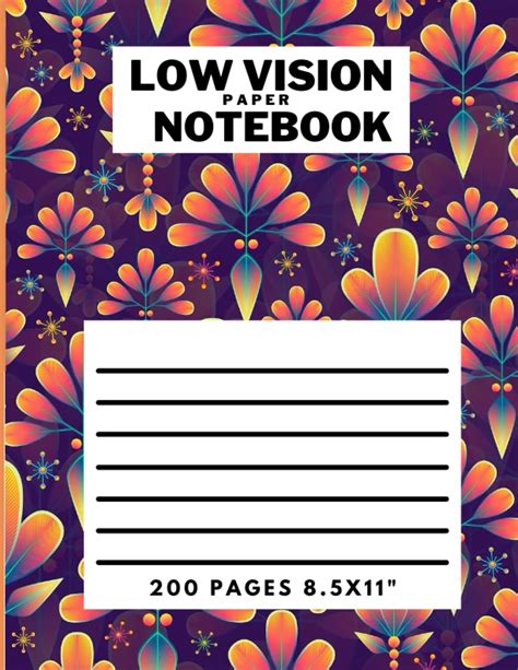 Low Vision Paper Notebook Extra Wide Ruled Bold Lines For Visually