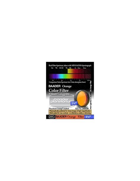 Baader Color Filter Orange 125 570nm Longpass 2458306