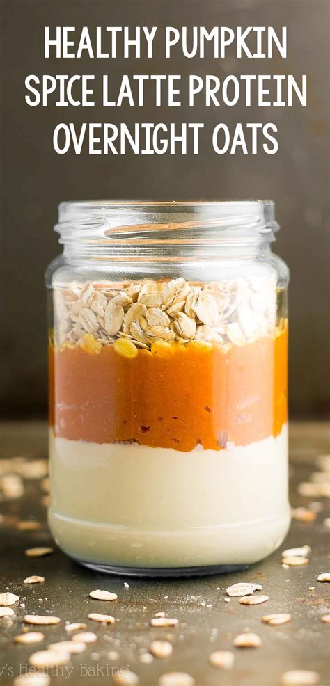 A 100 gram serving of oats contains: Pumpkin Spice Latte Protein Overnight Oats - so easy & 16g of protein! An… | Low calorie ...