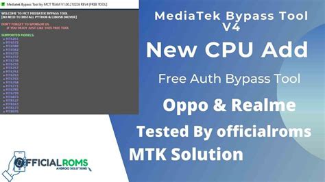 Mediatek Auth Bypass Tool Free Tool By Mct Team V