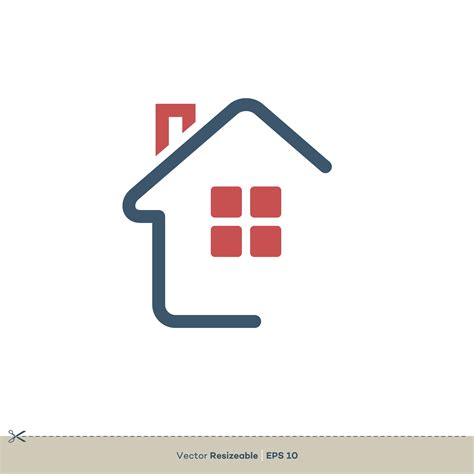 Minimalist Home Real Estate Logo Template Illustration Design
