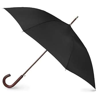 Amazon Com Totes Auto Open Wooden Stick Umbrella Black One Size