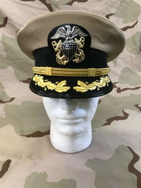 Us Navy Captain Commander Dress Officer Hat Bernard Cap Sz 7 Ebay