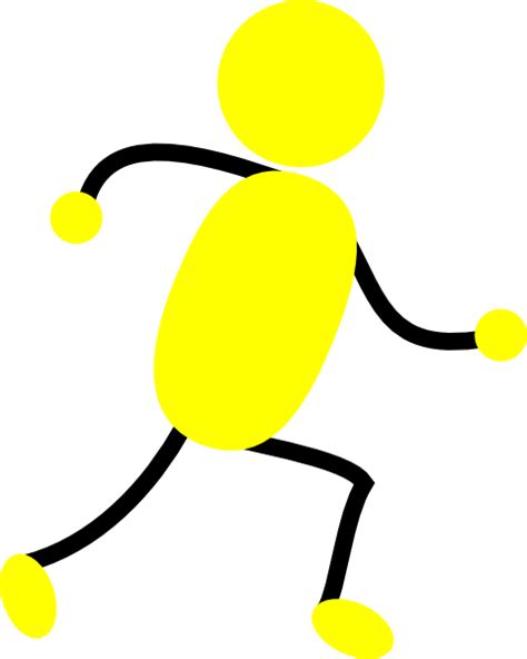 Yellow Man Running Right Clip Art At Vector