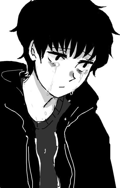 Avatan Aesthetic Anime Boy Black And White 480x640 Png Download