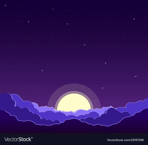 Night Sky With Clouds Royalty Free Vector Image